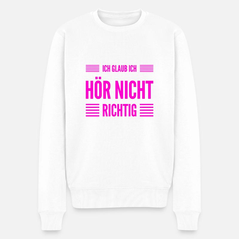 nicht mit mir - Männer Premium Bio Pullover - Weiß