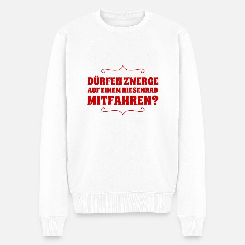 dürfen die mitfahren? - Männer Premium Bio Pullover - Weiß