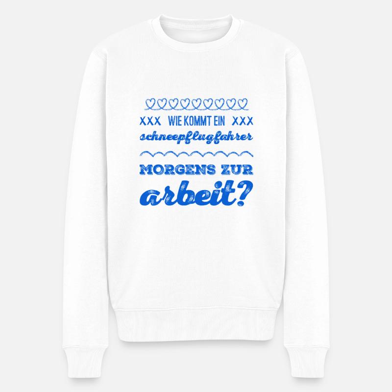der Weg zur Arbeit - Männer Premium Bio Pullover - Weiß