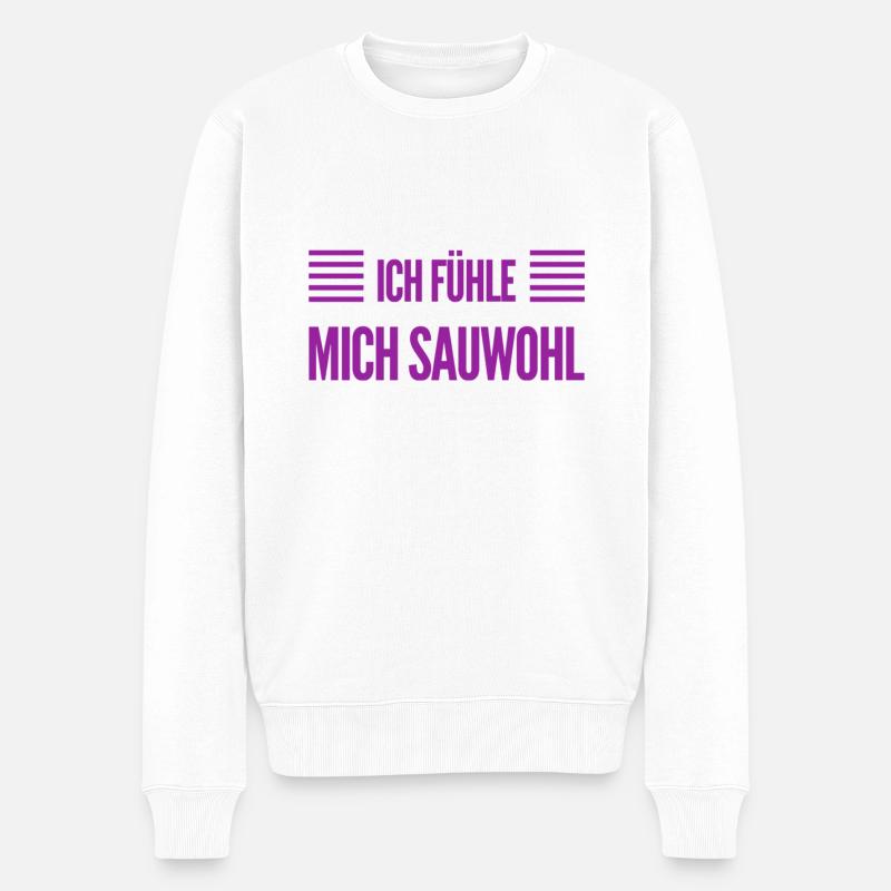 mir geht es richtig gut - Männer Premium Bio Pullover - Weiß