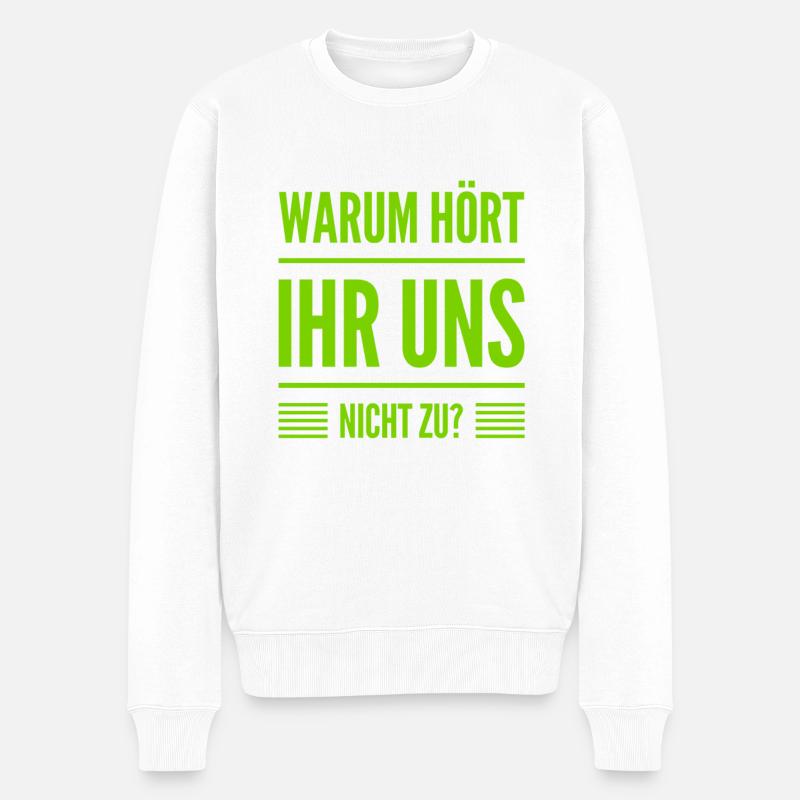 warum ist das so? - Männer Premium Bio Pullover - Weiß