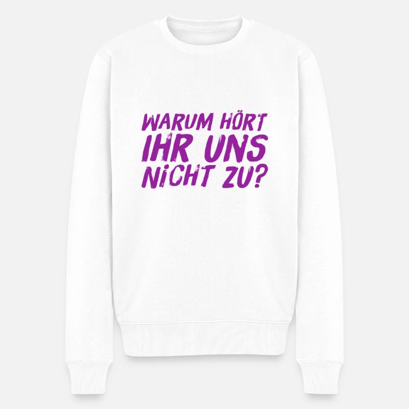 L’écoute, c’est génial - Pull Premium bio Homme - blanc