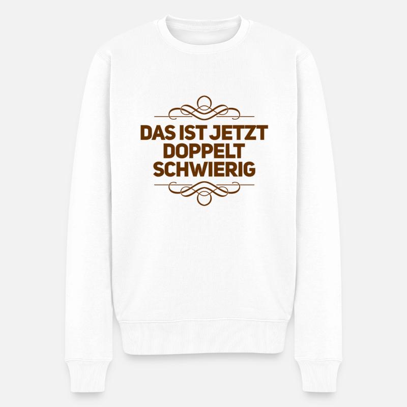 doppelt schwierig - Männer Premium Bio Pullover - Weiß