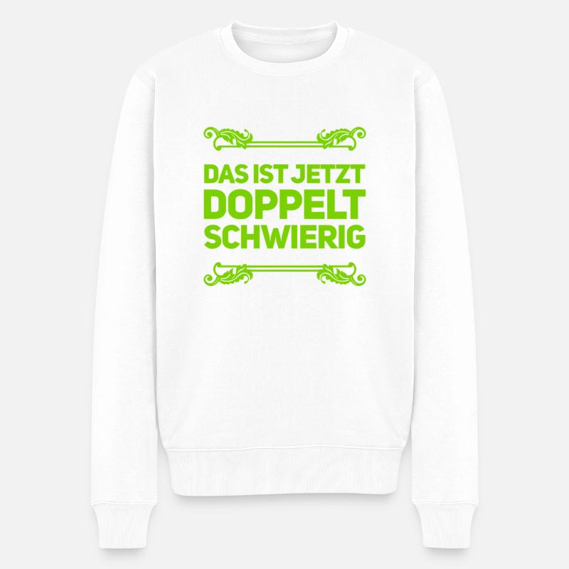 doppelter Schwierigkeitgrad - Männer Premium Bio Pullover - Weiß