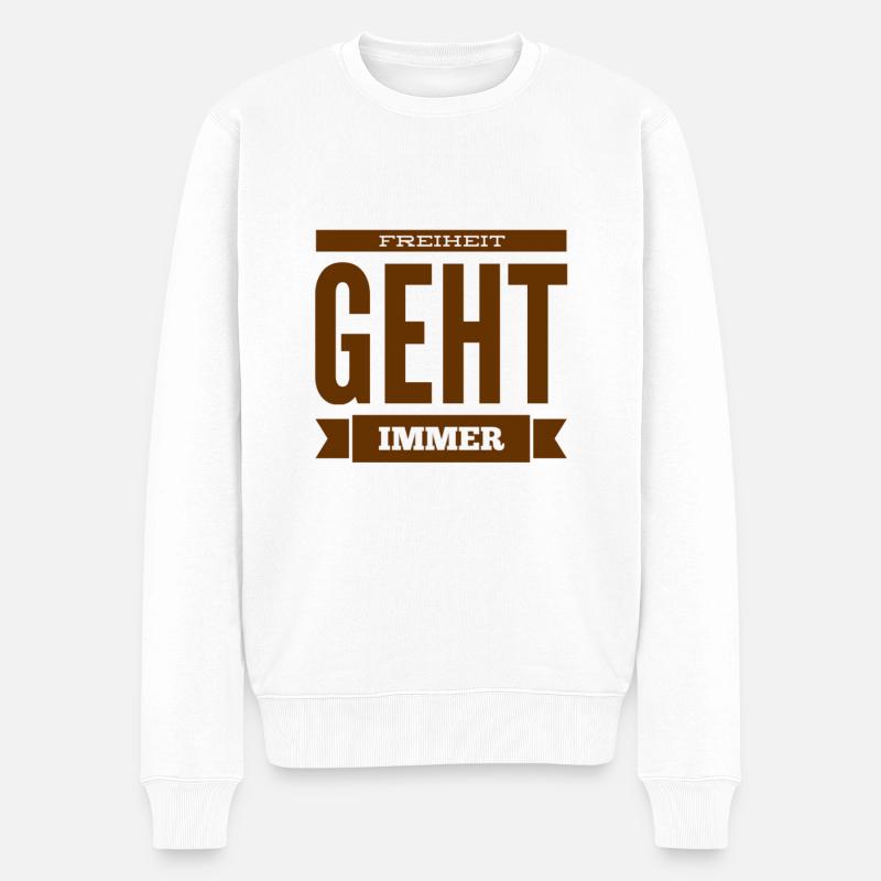 ich bin für die Freiheit - Männer Premium Bio Pullover - Weiß