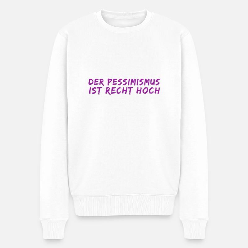 ich bin pessimistisch - Männer Premium Bio Pullover - Weiß