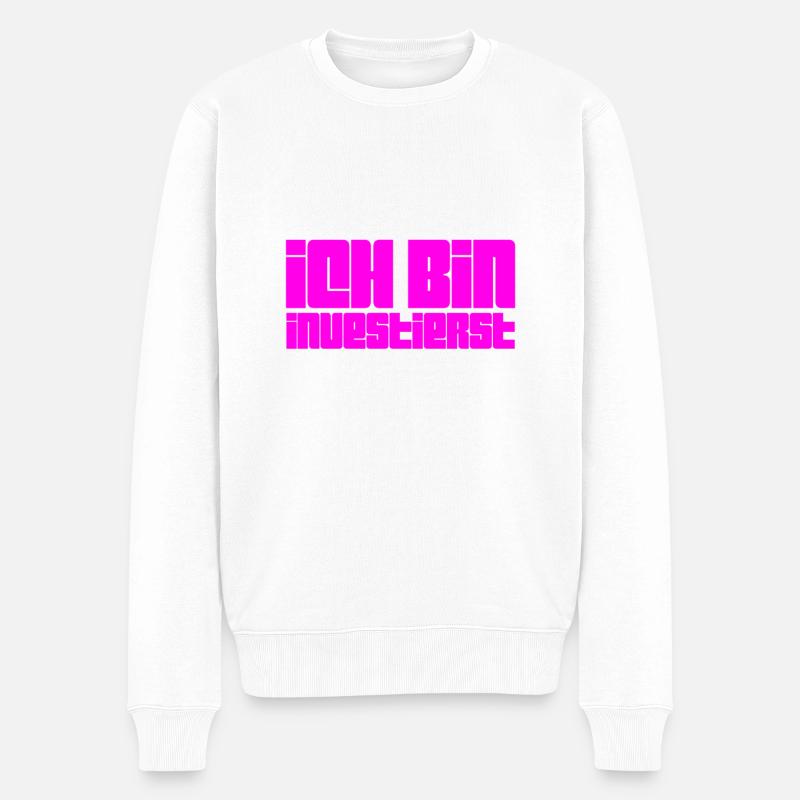 investieren ist genial - Männer Premium Bio Pullover - Weiß