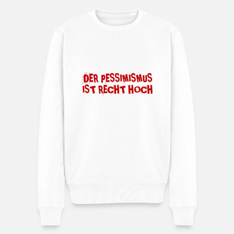 ich bin pessimistisch - Männer Premium Bio Pullover - Weiß