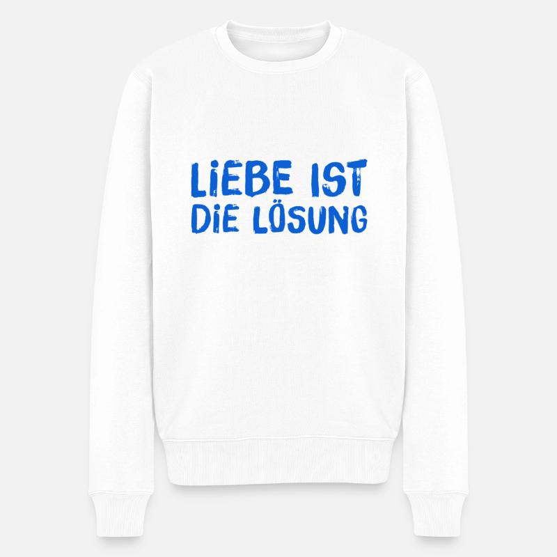 ich lebe die Liebe - Männer Premium Bio Pullover - Weiß