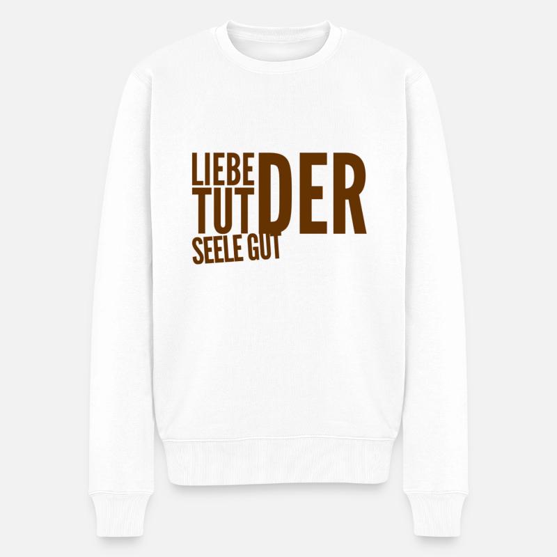 Liebe geht immer - Männer Premium Bio Pullover - Weiß