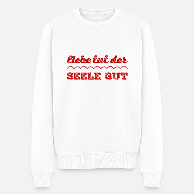 die Seele will Liebe - Männer Premium Bio Pullover - Weiß