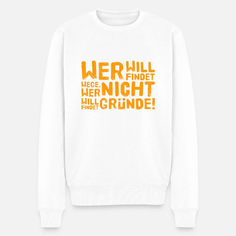 du darfst wählen - Männer Premium Bio Pullover - Weiß