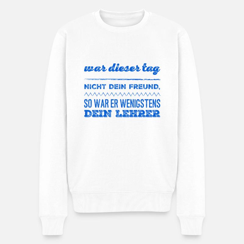 ich genieße mein Leben - Männer Premium Bio Pullover - Weiß
