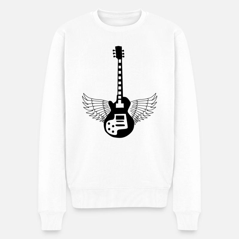 guitare - Pull Premium bio Homme - blanc