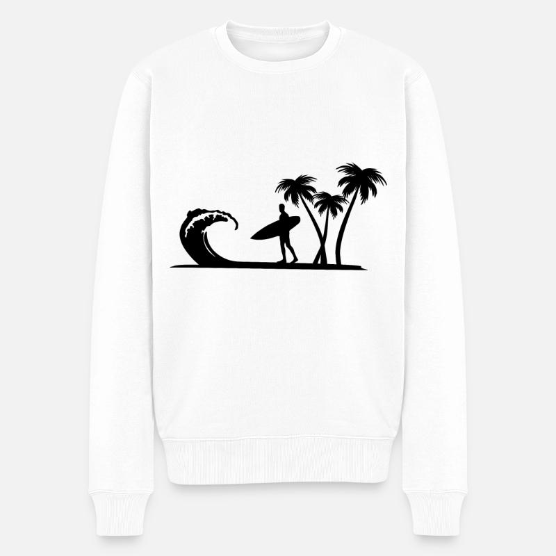 surfeur - Pull Premium bio Homme - blanc
