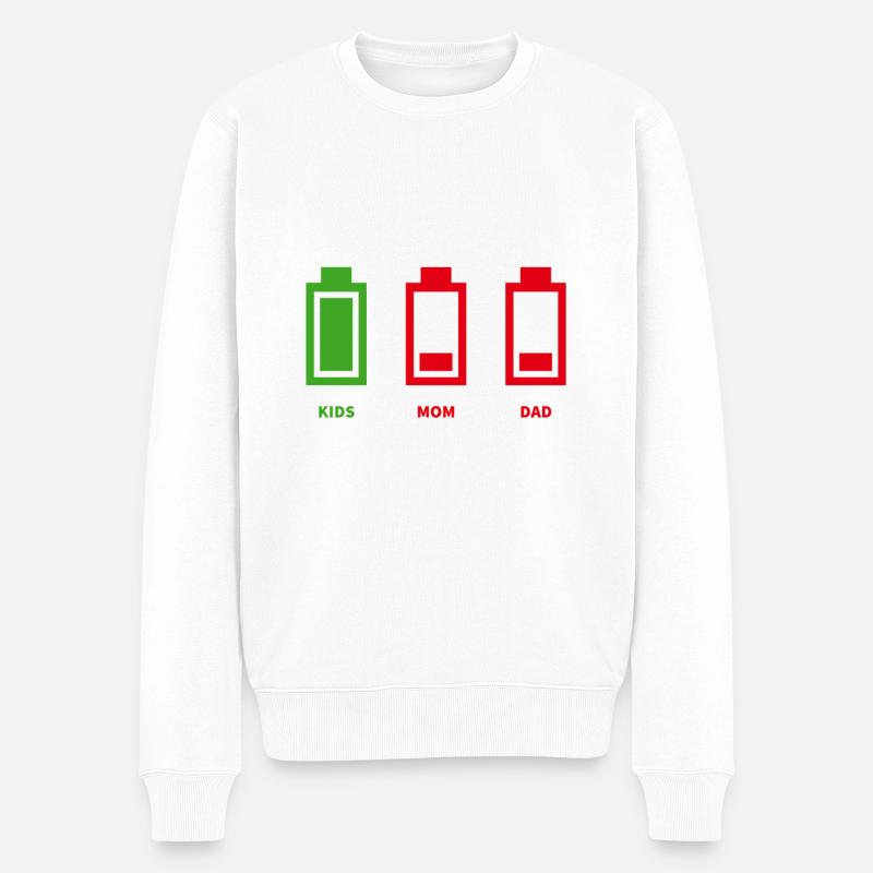 Batterie / Energie der Eltern - Männer Premium Bio Pullover - Weiß