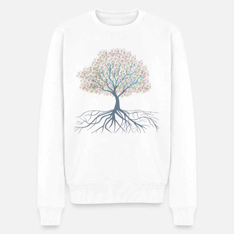 Fruits lumineux sur la conception des arbres - Pull Premium bio Homme - blanc