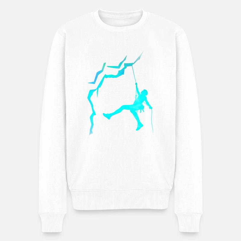 Klettern / Kletterer - Männer Premium Bio Pullover - Weiß