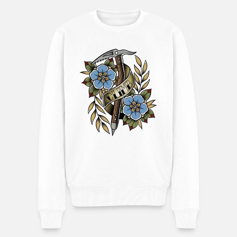 Escalade old school - Pull Premium bio Homme - blanc