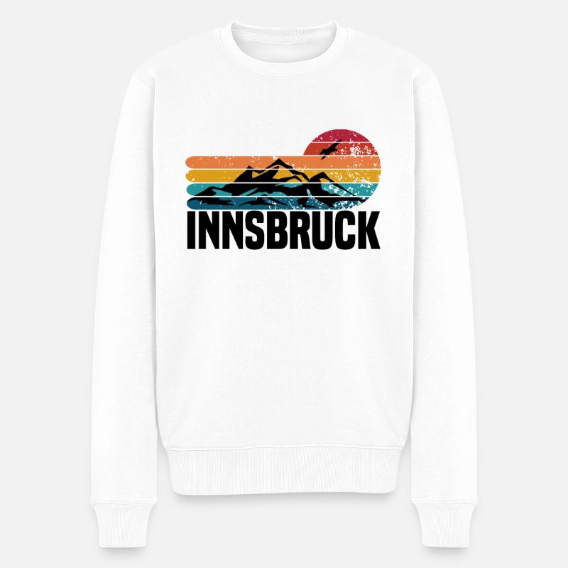 innsbruck sonnenuntergang - Männer Premium Bio Pullover - Weiß