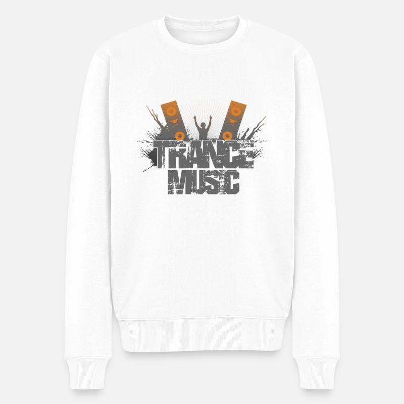 Trance Musik DJ - Männer Premium Bio Pullover - Weiß