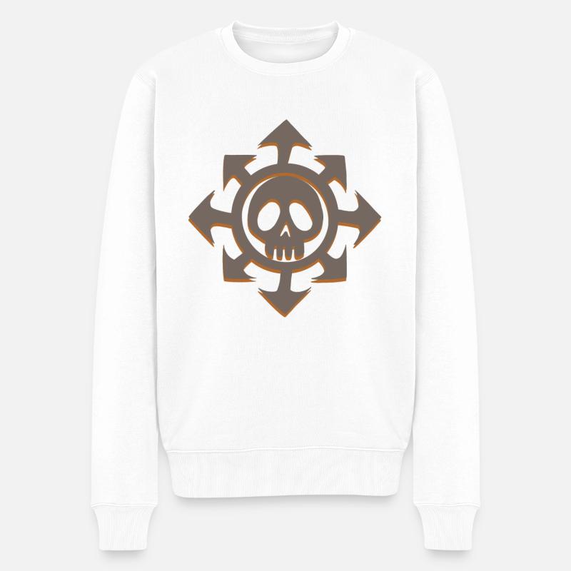 Étoile du chaos skull - Pull Premium bio Homme - blanc