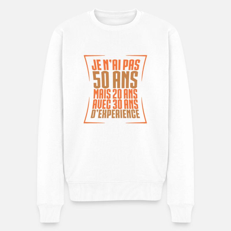 50 ans, anniversaire 50 ans - Pull Premium bio Homme - blanc
