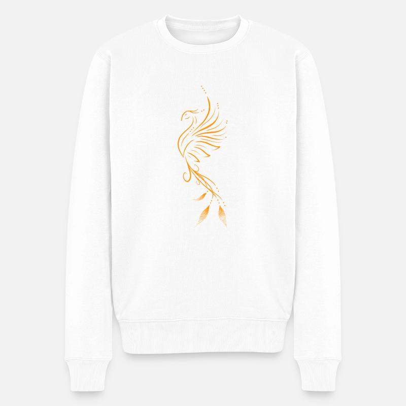 Phénix lining orange - Pull Premium bio Homme - blanc