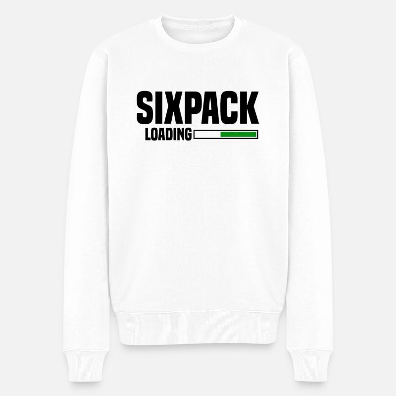 sixpack loading - Men's Premium Organic Jumper - white