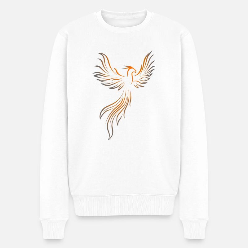 Feuervogel Phoenix - Männer Premium Bio Pullover - Weiß