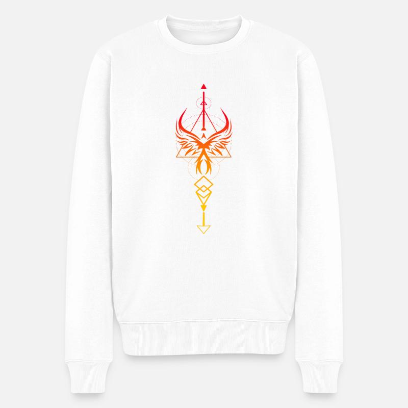 Symbole verticale phénix Valkyrie - Pull Premium bio Homme - blanc