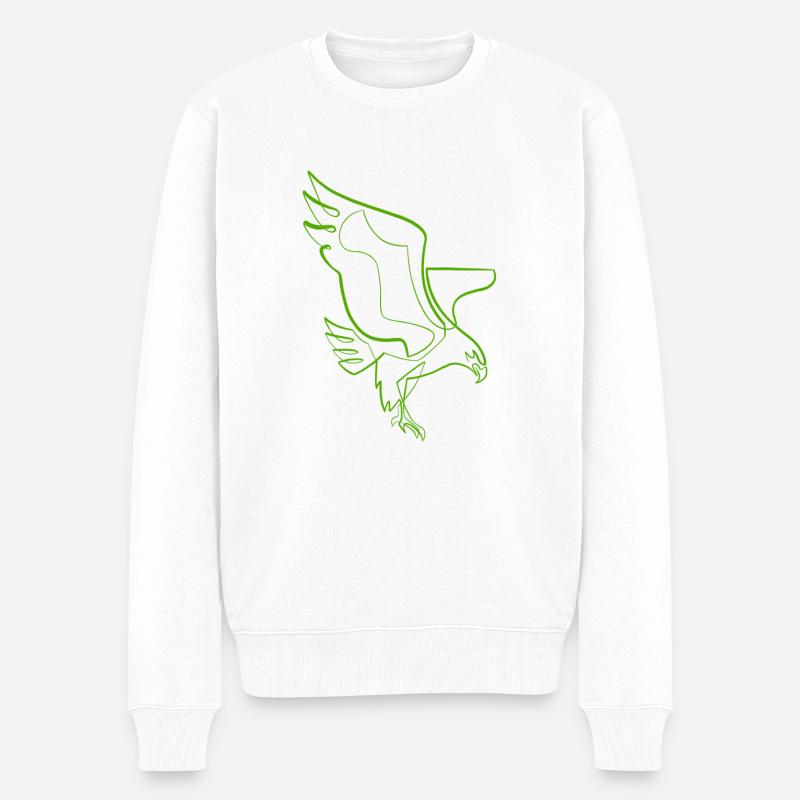 Eagle einzeilig / einzeilig - Männer Premium Bio Pullover - Weiß