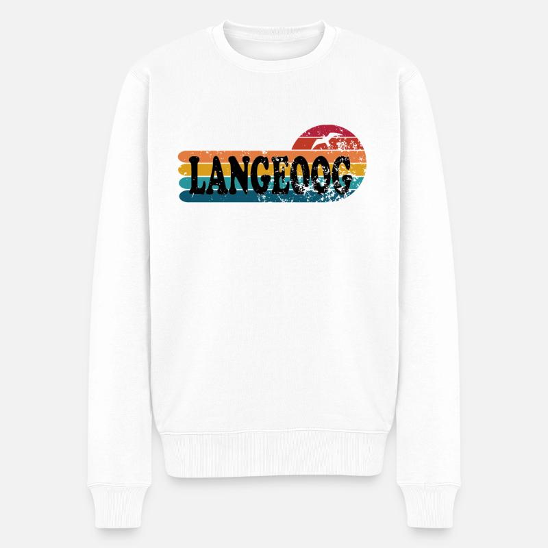Langeoog - Männer Premium Bio Pullover - Weiß