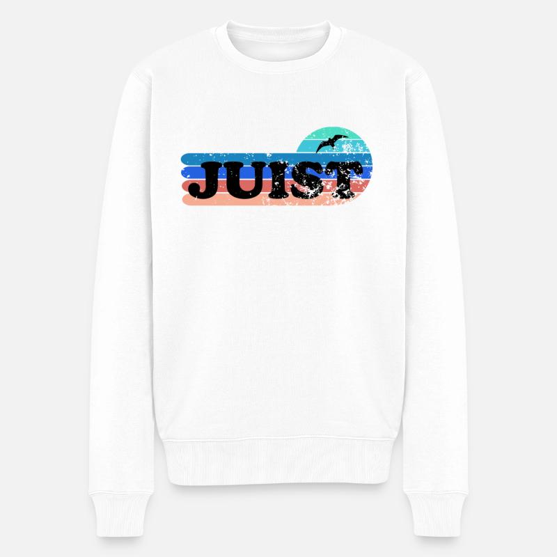Insel Juist Ostfriesland - Männer Premium Bio Pullover - Weiß