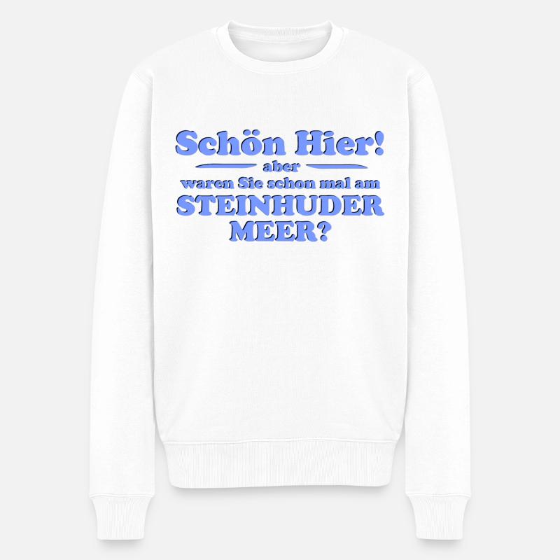 steinhuder Meer lustiger Spruch - Männer Premium Bio Pullover - Weiß