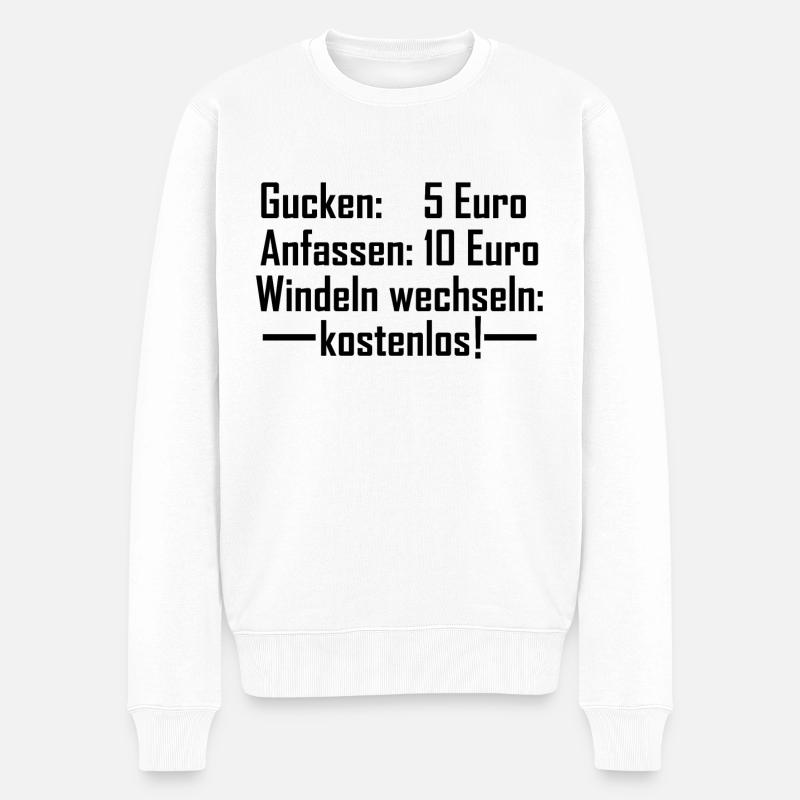 windeln wechseln - Männer Premium Bio Pullover - Weiß