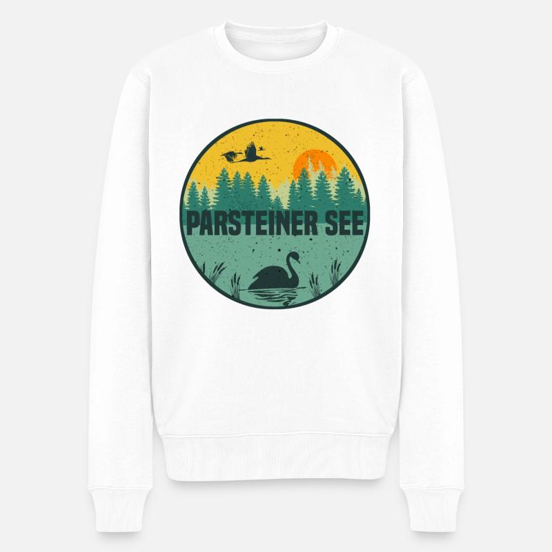 Parsteiner See - Männer Premium Bio Pullover - Weiß