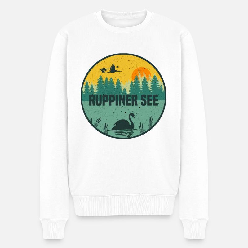 Ruppiner See - Männer Premium Bio Pullover - Weiß