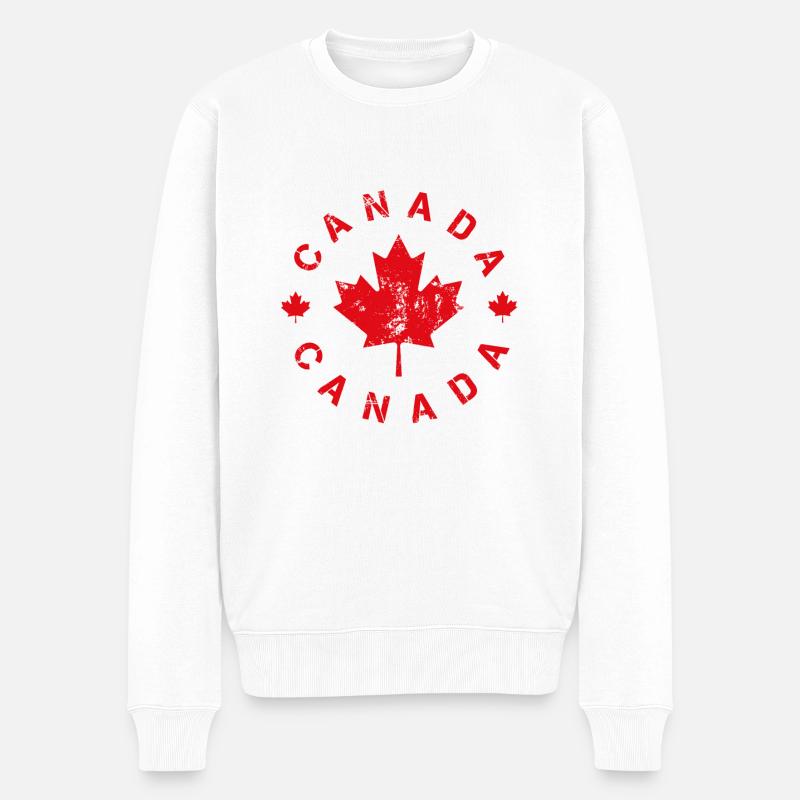 Logo rond Canada - Pull Premium bio Homme - blanc