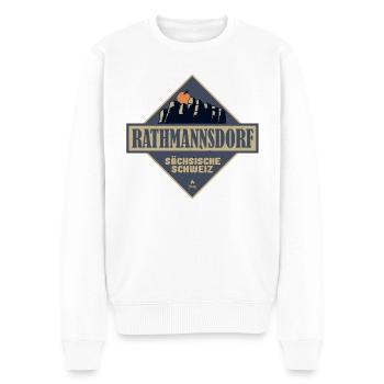 sächsische Schweiz Rathmannsdorf - Männer Premium Bio Pullover - Weiß - Vorne - Thijin (182cm)
