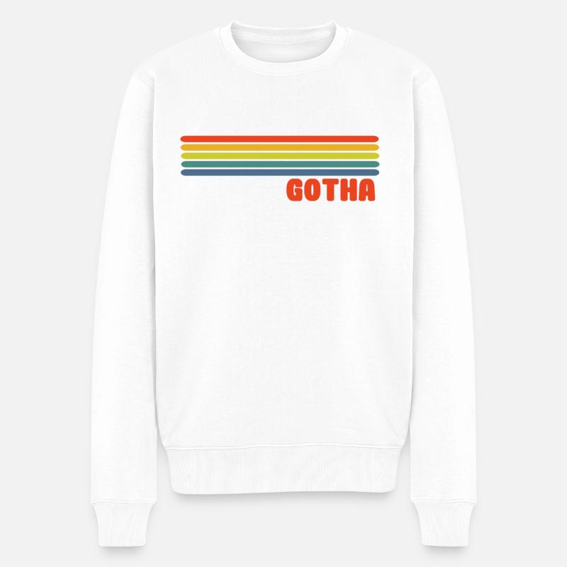 Gotha Regenbogen - Männer Premium Bio Pullover - Weiß