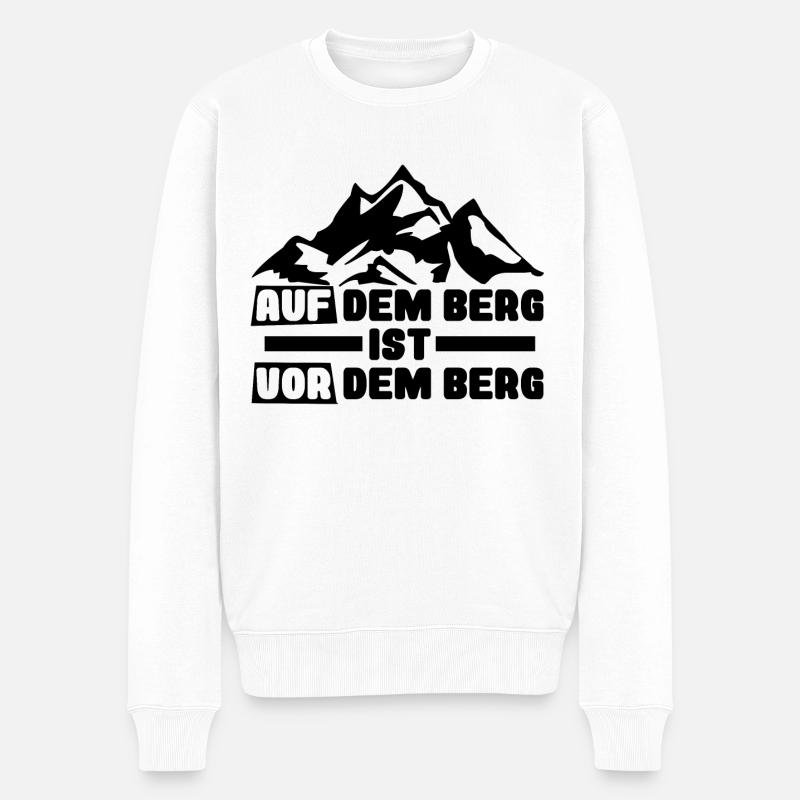 Wanderer Spruch - Männer Premium Bio Pullover - Weiß