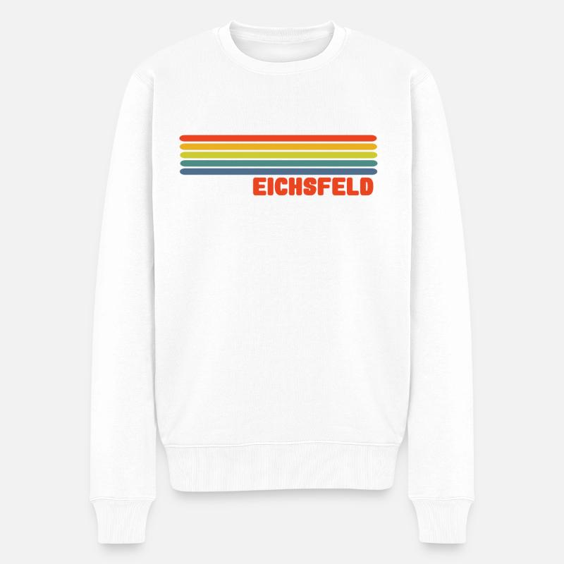 Eichsfeld Regenbogen - Männer Premium Bio Pullover - Weiß