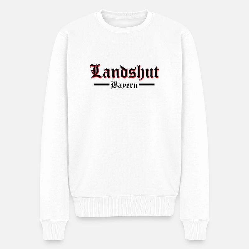 Landshut altdeutsche Schrift - Männer Premium Bio Pullover - Weiß