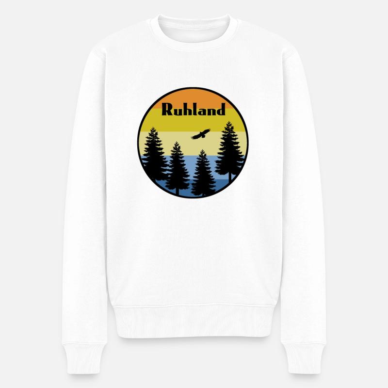 Ruhland Landschaft - Männer Premium Bio Pullover - Weiß