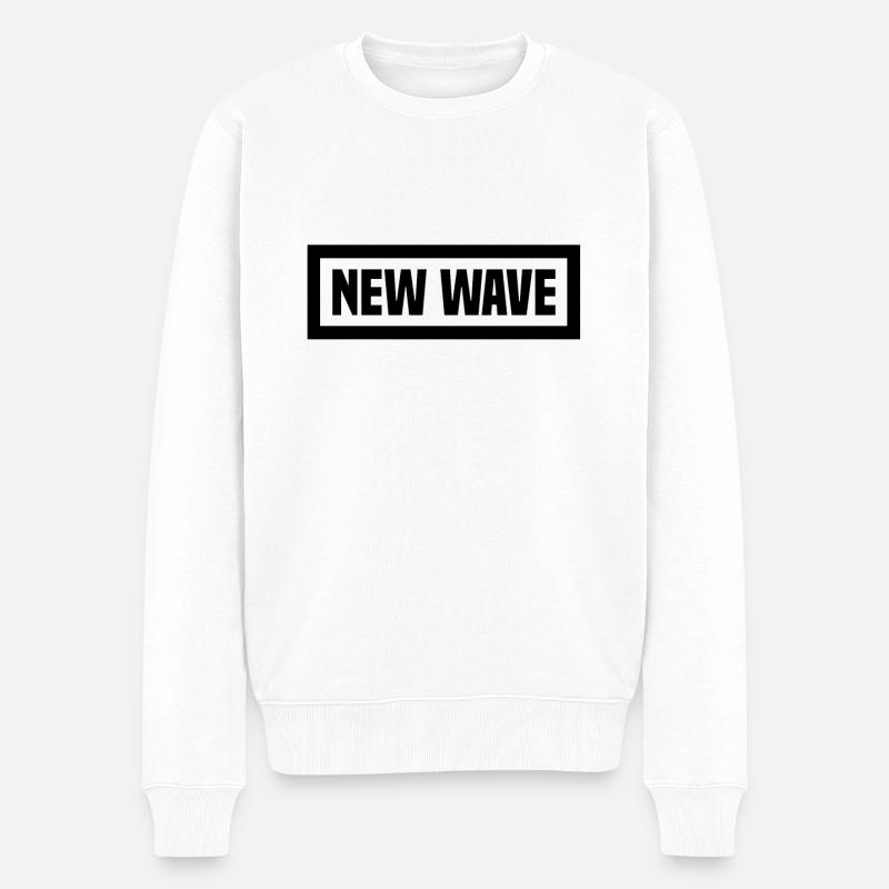 new wave - Männer Premium Bio Pullover - Weiß