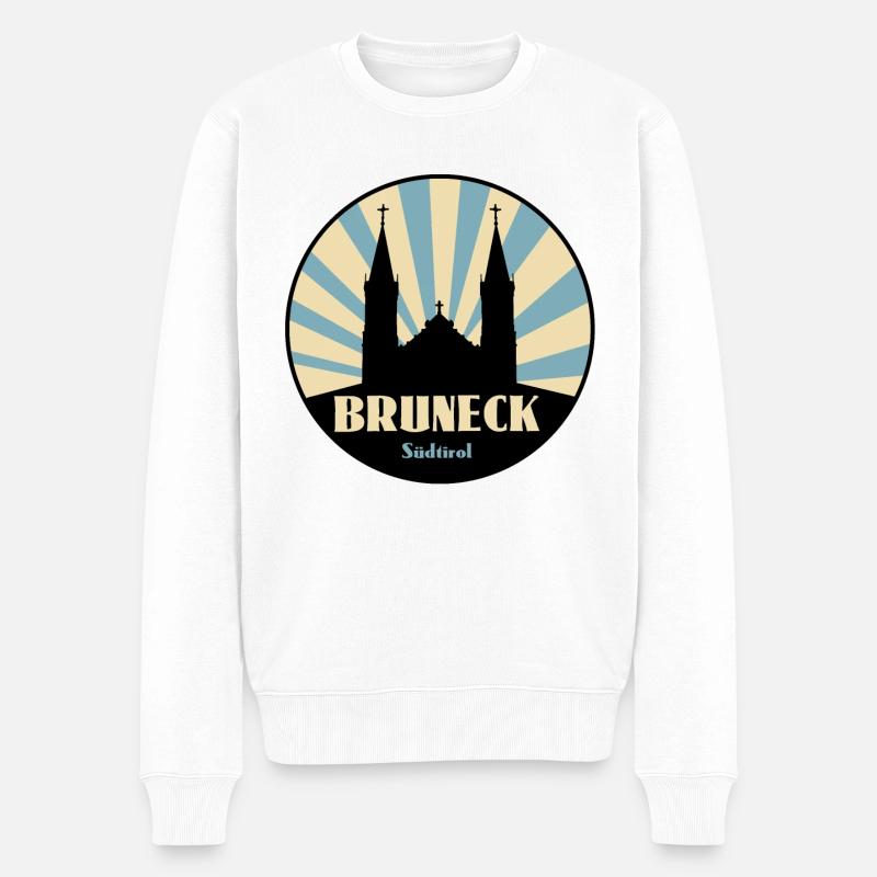 Bruneck Südtirol - Männer Premium Bio Pullover - Weiß