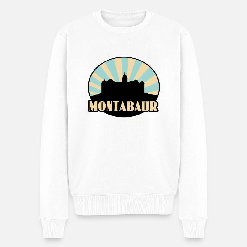 Montabaur Burg - Männer Premium Bio Pullover - Weiß