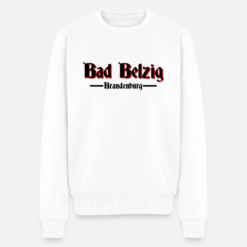 Bad Belzig - Männer Premium Bio Pullover - Weiß