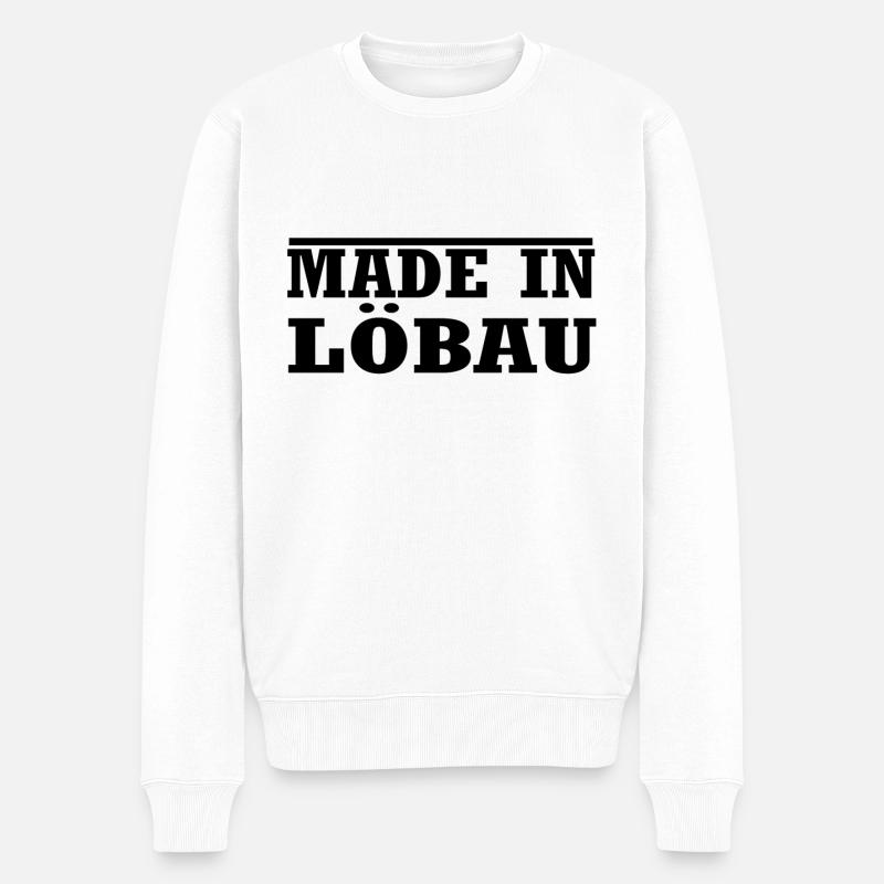 Löbau - Männer Premium Bio Pullover - Weiß